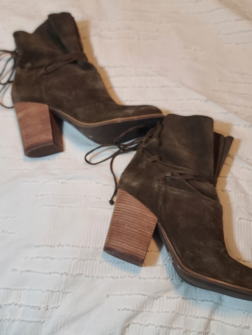 Jessica Simpson Brown Suede Lace Up Tie Ankle Boots Sz 10